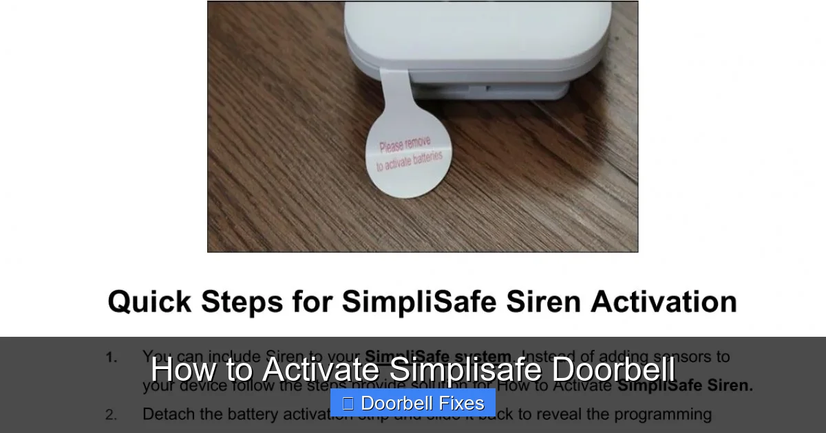 How to Activate Simplisafe Doorbell