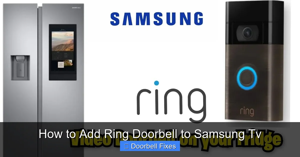 How to Add Ring Doorbell to Samsung Tv
