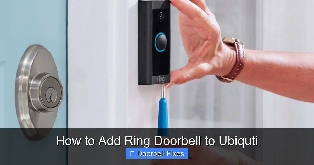 How to Add Ring Doorbell to Ubiquti