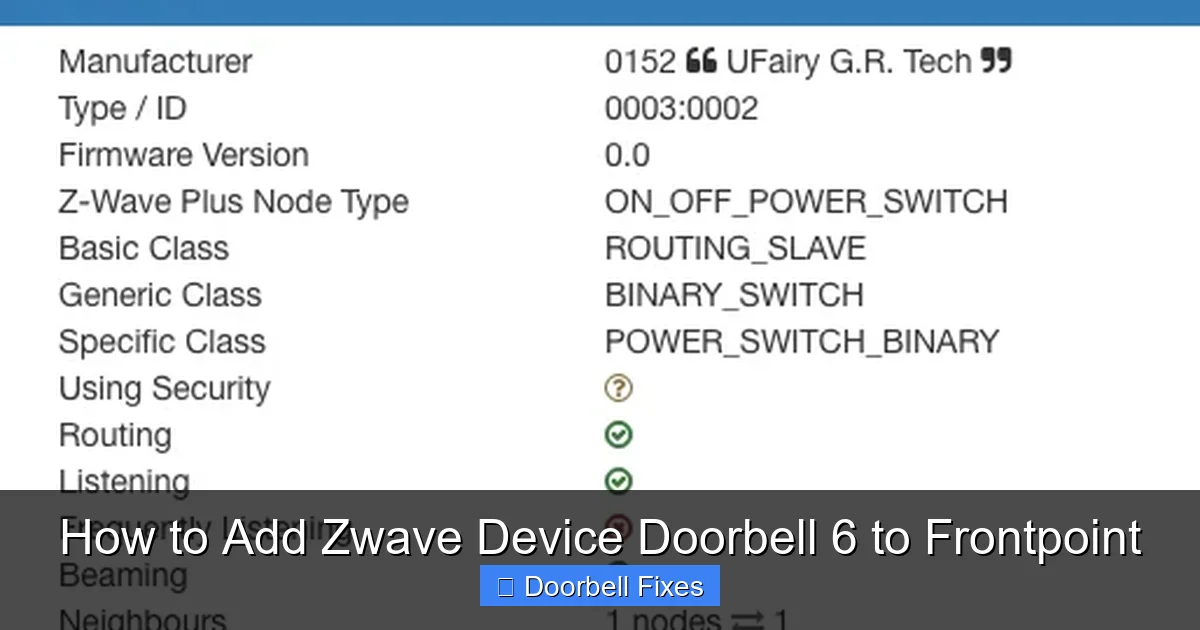 How to Add Zwave Device Doorbell 6 to Frontpoint