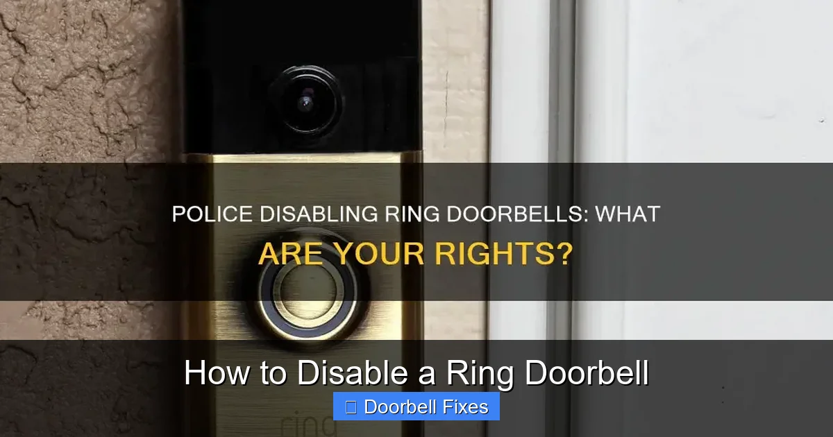 How to Disable a Ring Doorbell
