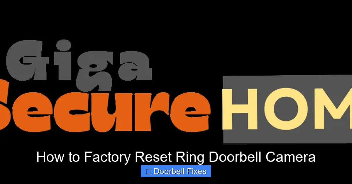 How to Factory Reset Ring Doorbell Camera