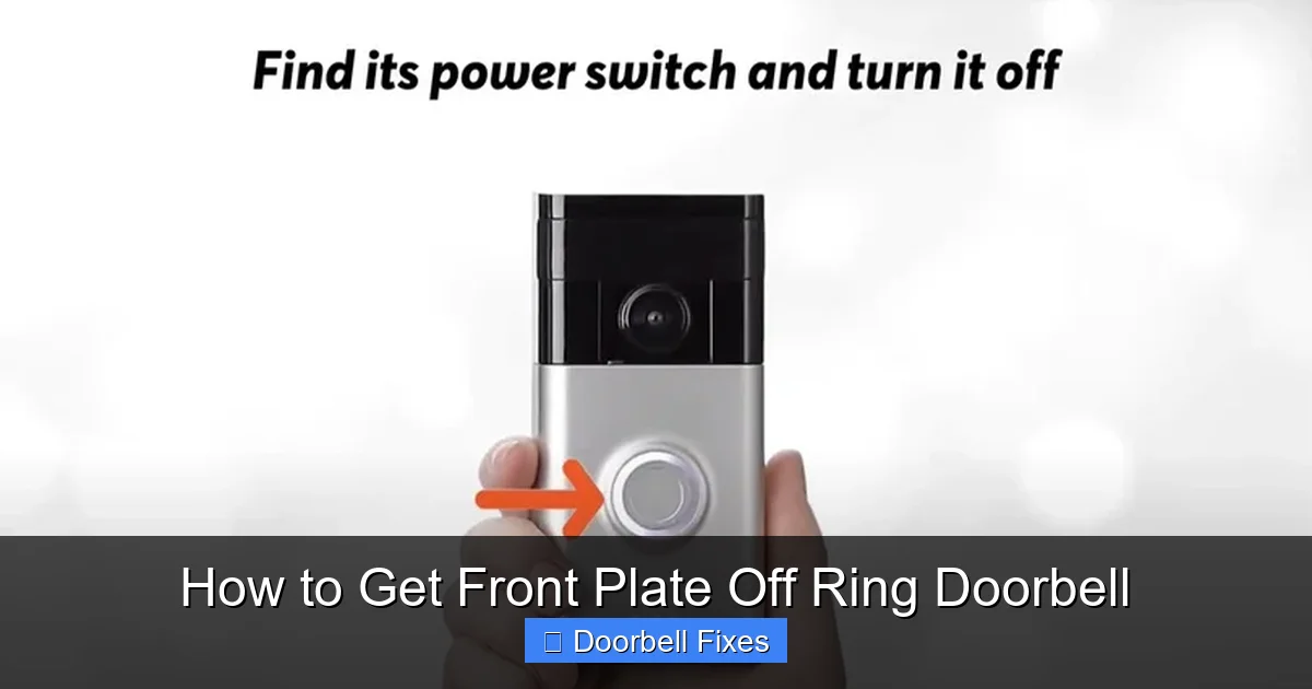 How to Get Front Plate Off Ring Doorbell