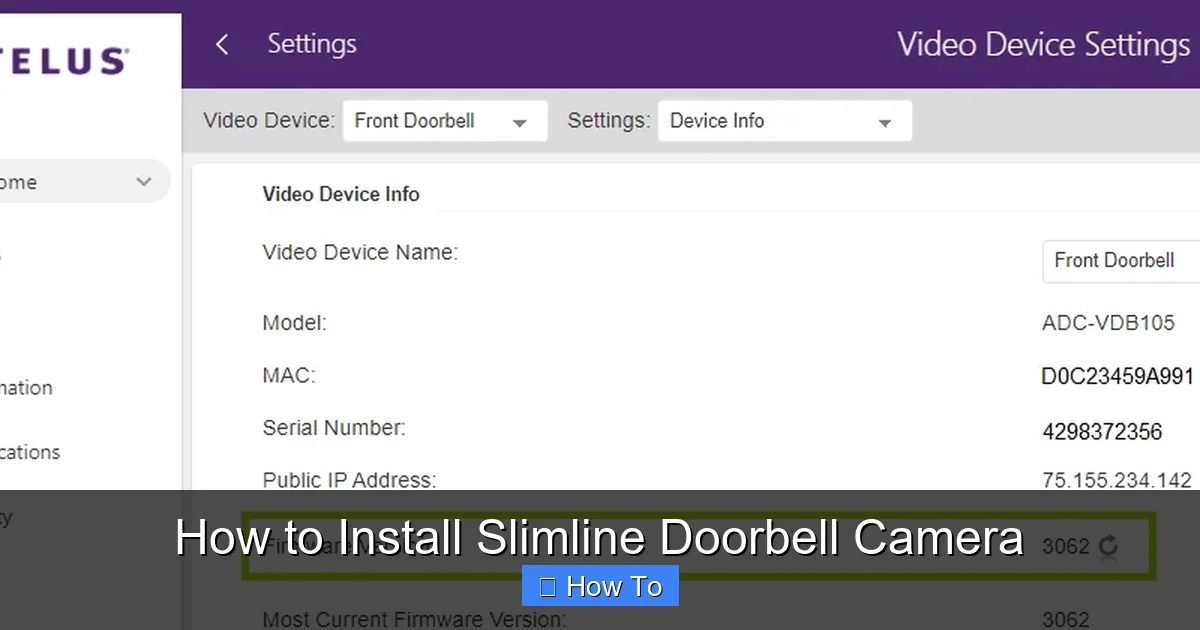 How to Install Slimline Doorbell Camera