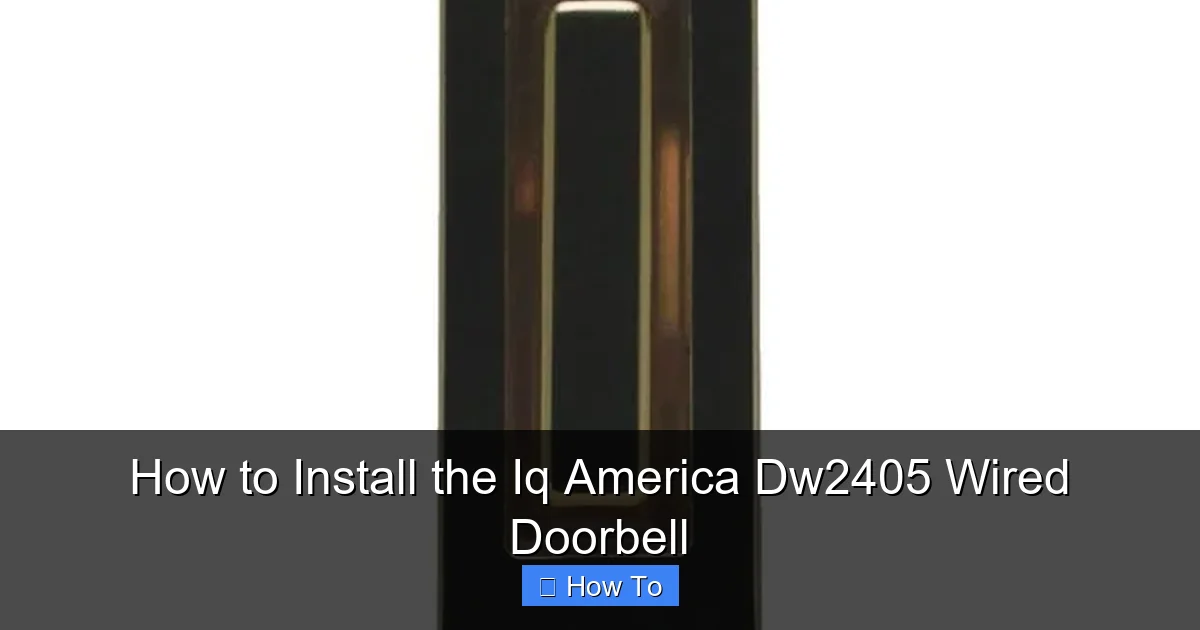 How to Install the Iq America Dw2405 Wired Doorbell