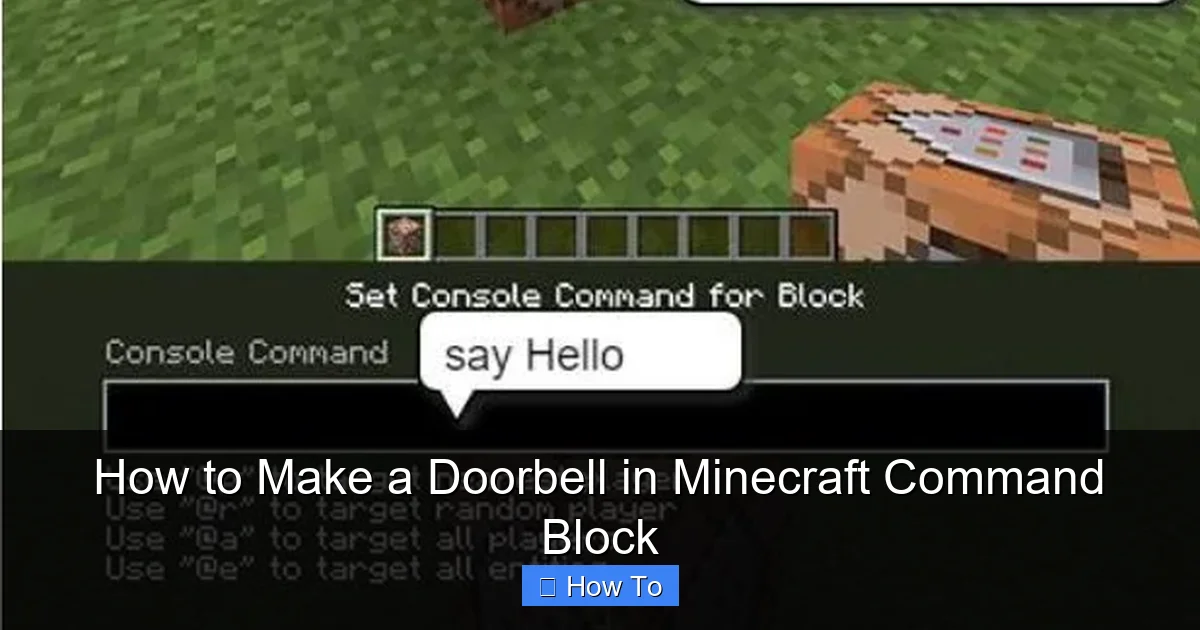 How to Make a Doorbell in Minecraft Command Block