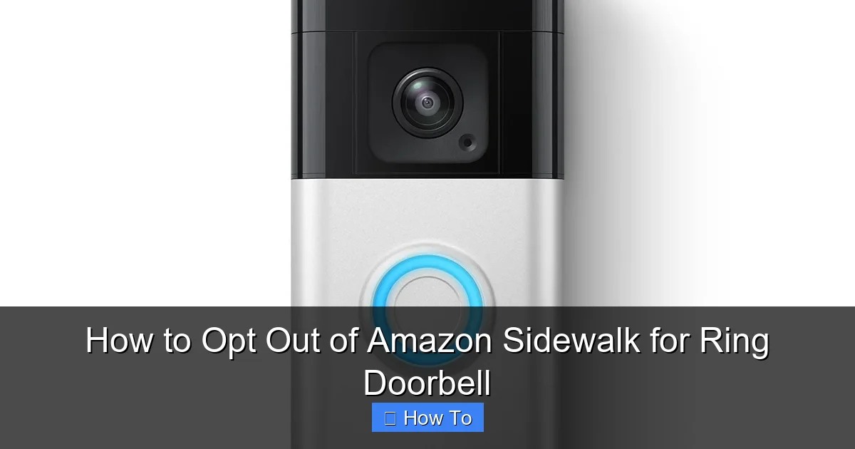 How to Opt Out of Amazon Sidewalk for Ring Doorbell