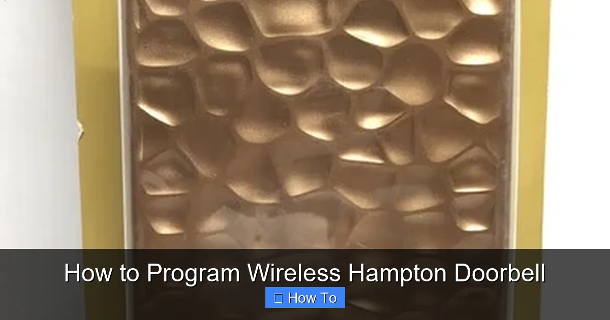 How to Program Wireless Hampton Doorbell